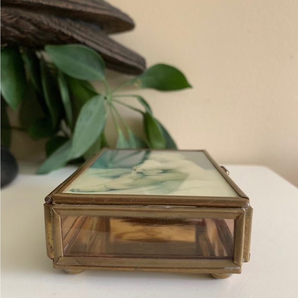 Vintage Brass/Glass Trinket Box - Picture 3 of 7